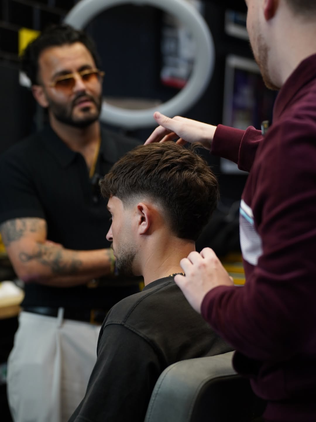 Preparation — Darlins Barbers cutting in the shop ahead of the Sergio Tacchini shoot