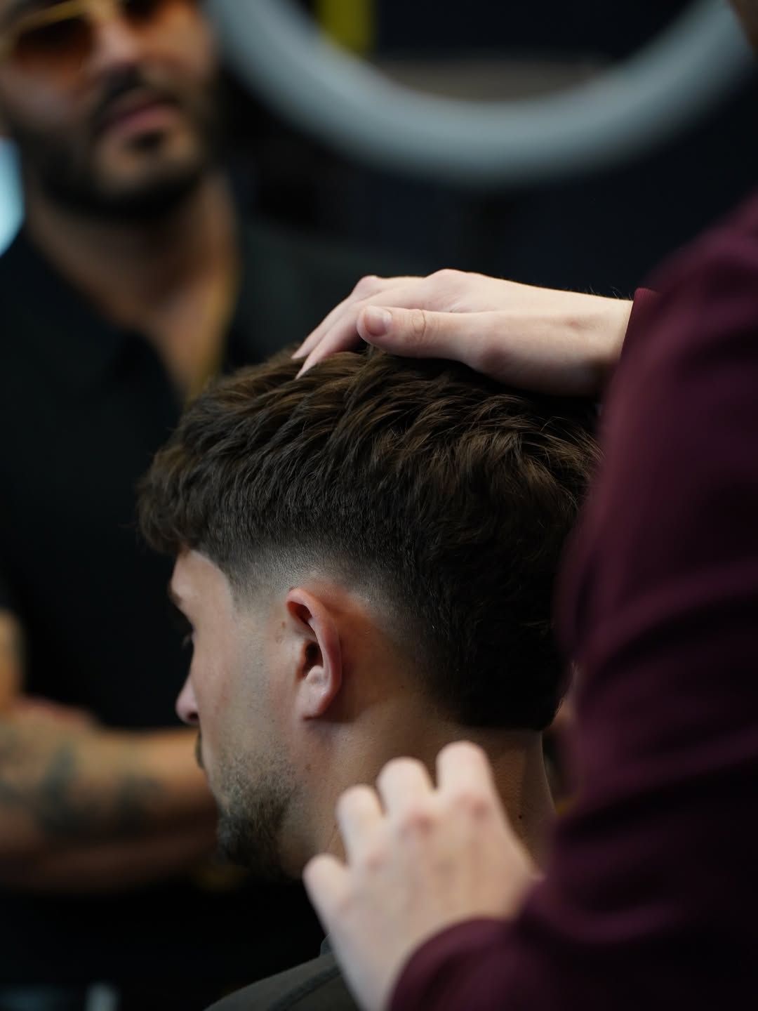 Preparation — Darlins Barbers cutting in the shop ahead of the Sergio Tacchini shoot