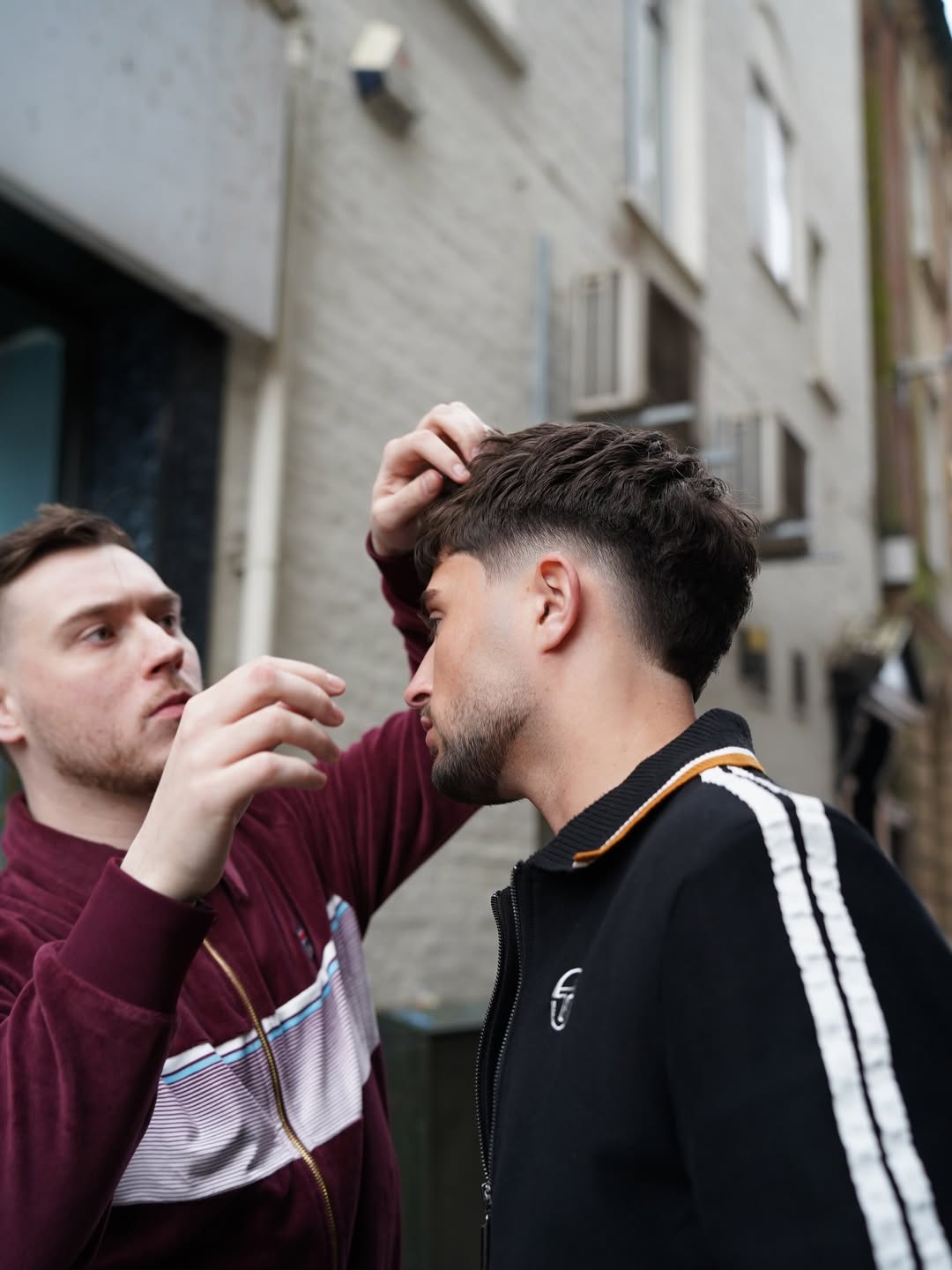 Behind the scenes — Darlins Barbers on the Sergio Tacchini shoot