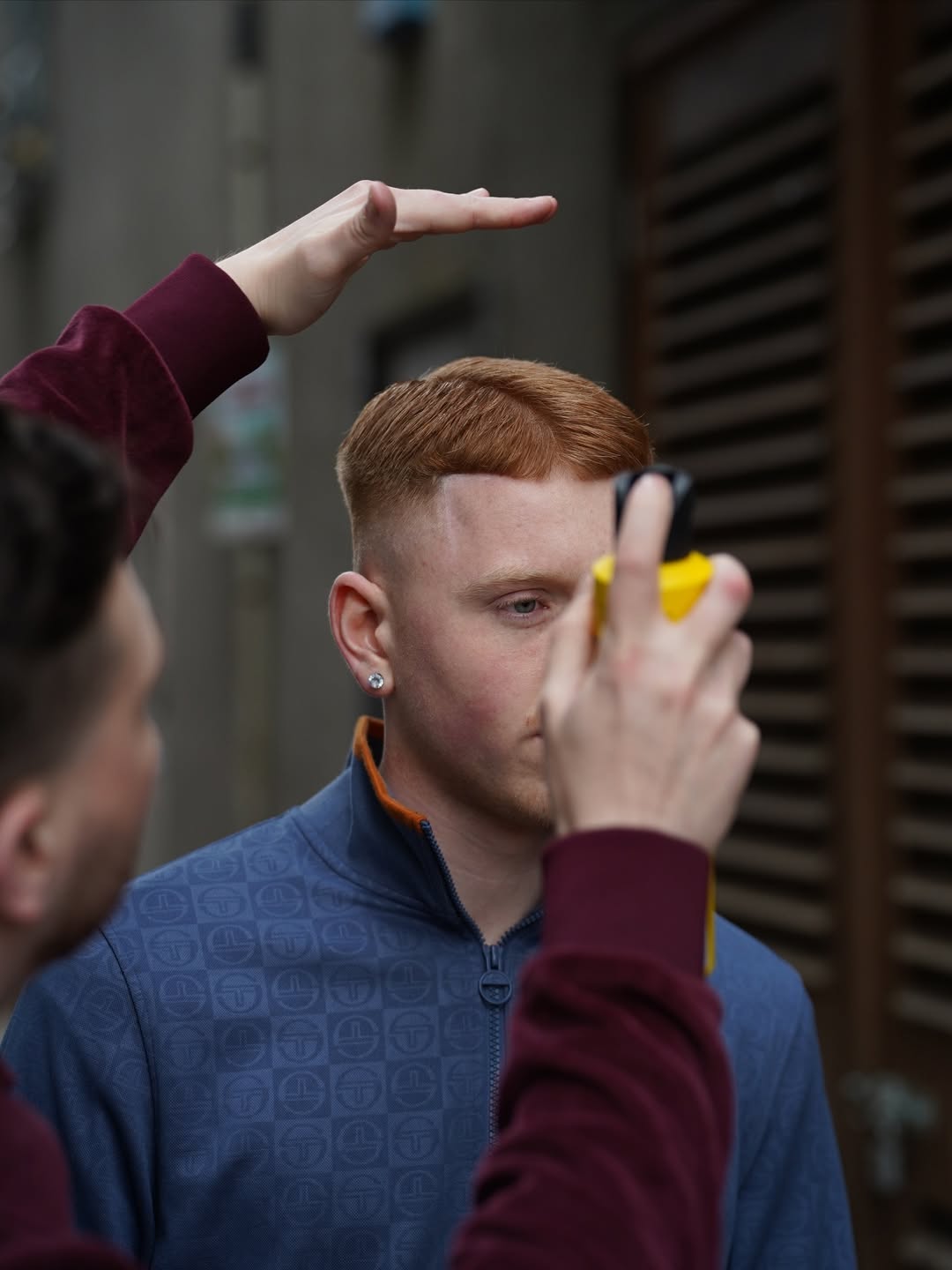 Behind the scenes — Darlins Barbers on the Sergio Tacchini shoot